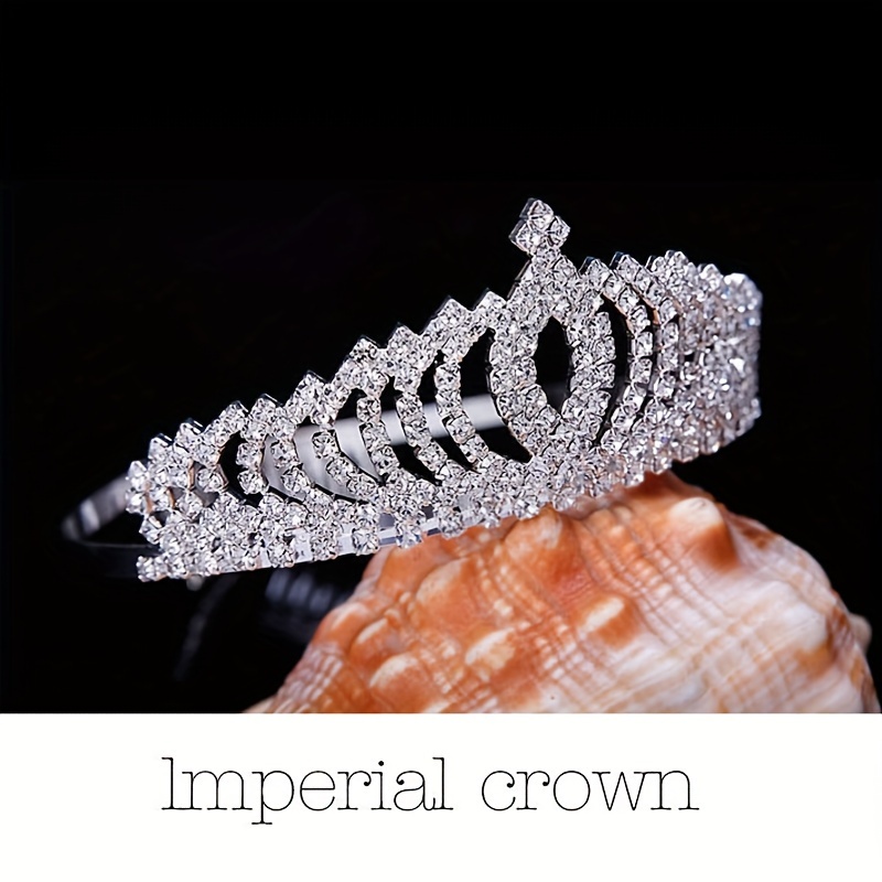 Royal Princess Tiara Headband, Full Rhinestone Crown